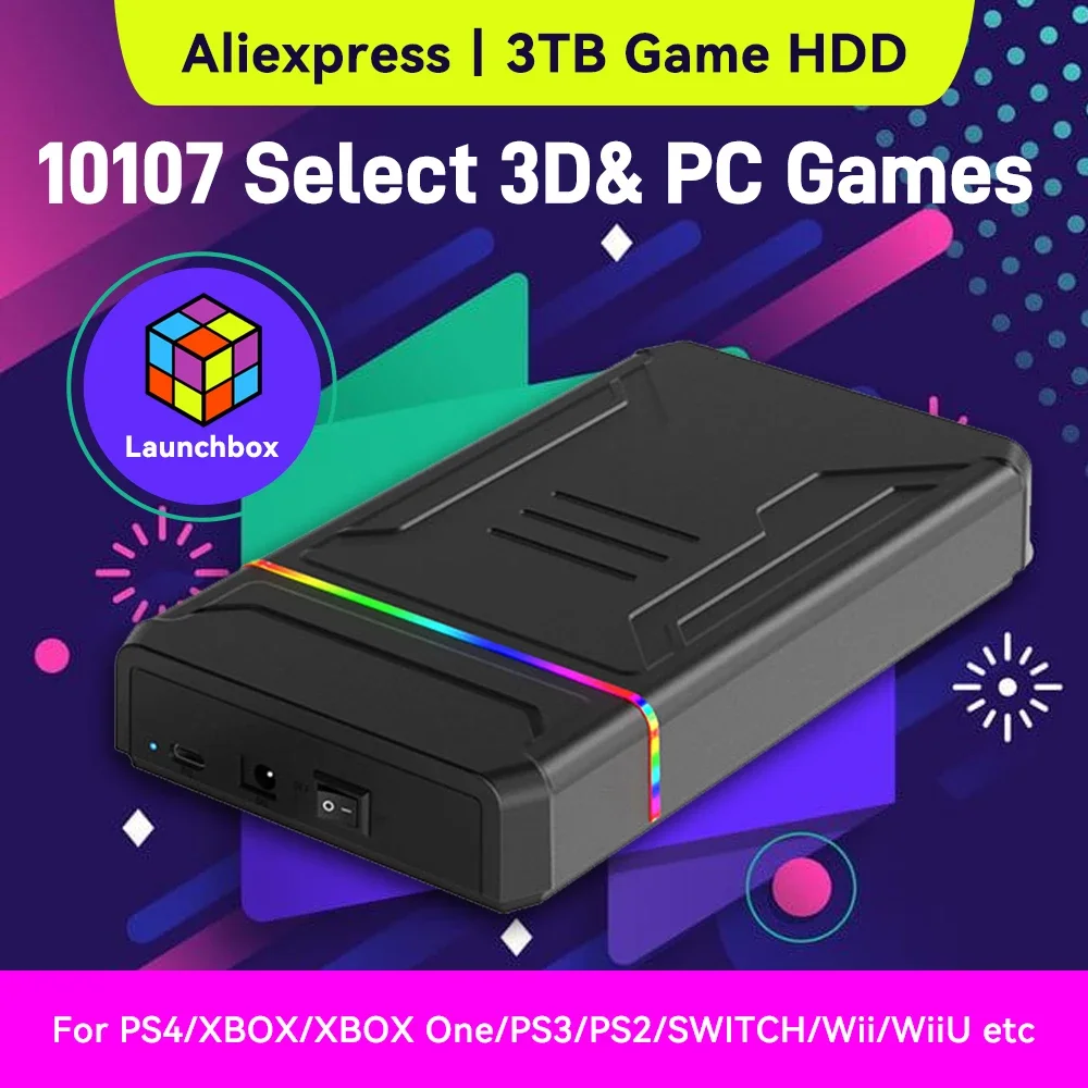 Gaming Console In Chinese - 3TB Launchbox Portable Gaming HDD with